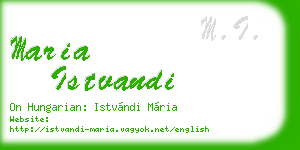 maria istvandi business card